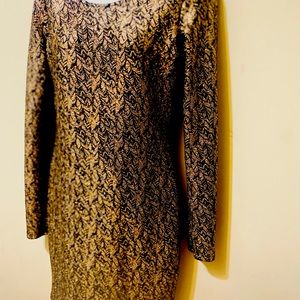 Gold and black lady dress